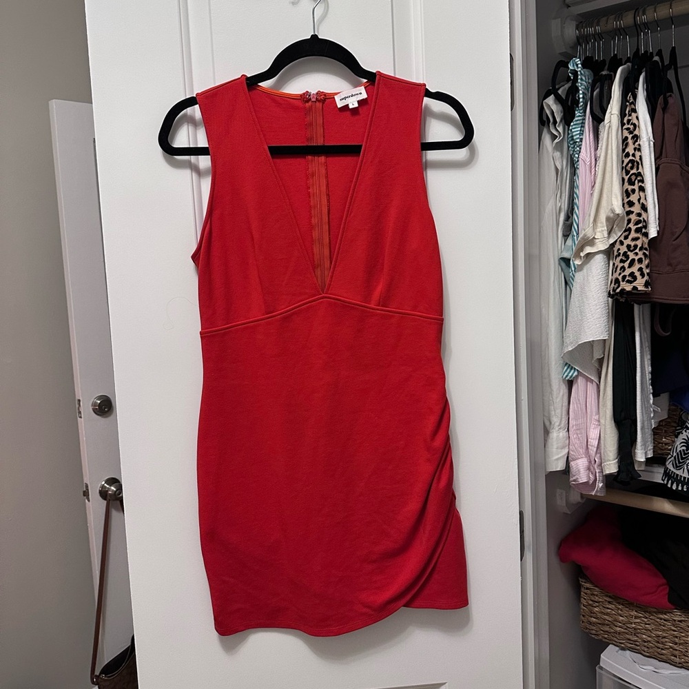 Red Super Down Cocktail Mini Dress